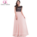 Grace Karin Vestido de noche Spitze Chiffon Elegant Robe De Soiree Longue Formal Kleider Party Lange Abendkleid CL6152